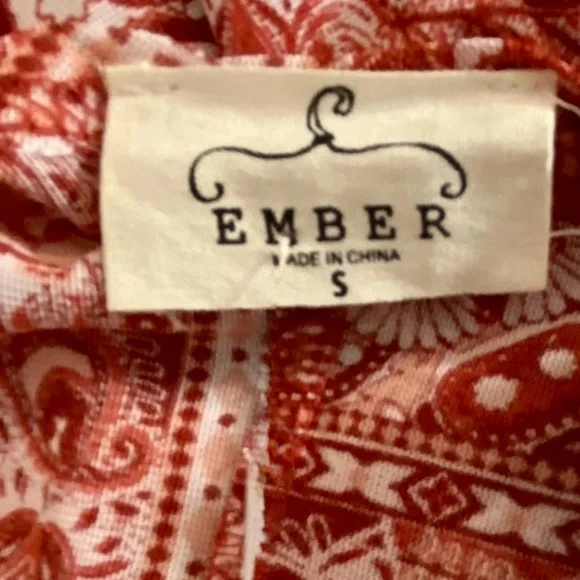 Ember Boho Fringe Kimono Cardigan Red Paisley Bandana Print Open Front Oversized - Picture 10 of 13